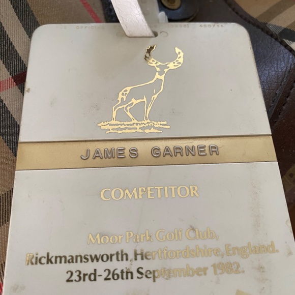 BURBERRY Classic XL Plaid Canvas Leather Duffle Travel Bag James Garner Bob Hope - Picture 7 of 12